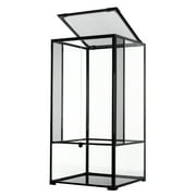 REPTI-ZOO Reptile Knock Down Glass Terrarium with Double Hinge Door 24 x 24 x 48, 120 Gallon