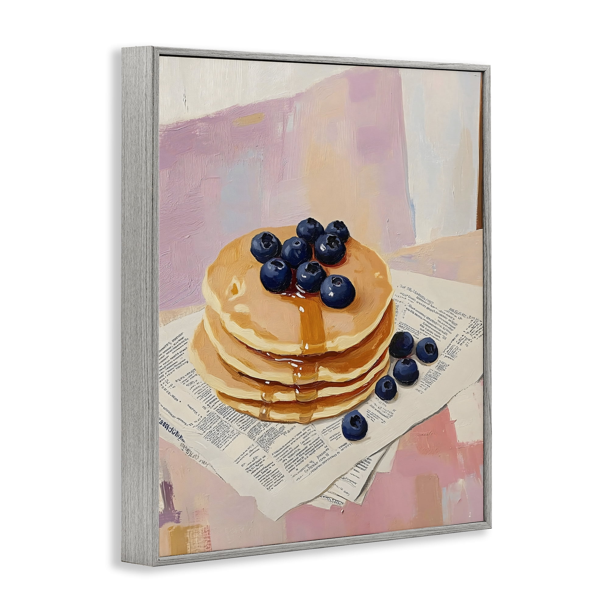 Stupell Industries Blueberry Pancakes with Syrup Gray Framed Giclee Art, design by The Prints Vibe