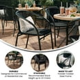 thumbnail image 4 of BizChair Lila Indoor/Outdoor Stacking Rattan Patio Chairs, Set of 4, Black, 4 of 13