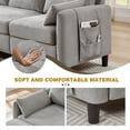 thumbnail image 6 of Pingliang Home Convertible L Shaped Sectional Sofa Couch with Reversible Chaise and Loveseat,3 Seater Modern Sofa with Storage Ottoman for Living Room Home Apartment Studio Office,Light Gray, 6 of 7