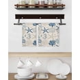 thumbnail image 3 of Blue Beige Coastal Kitchen Dish Towels for Drying Dishes Set of 2, Summer Beach Starfish Coral Nautical Rustic Waffle Weave Microfiber Hand Tea Bathroom Towels Quick Dry & Absorbent Towel 15.7x23.6, 3 of 7