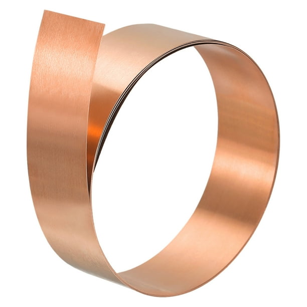 Uxcell Copper Thin Foil Roll Sheet, 0.1x20x1000mm Pure Copper Foil Sheet Roll Copper Strip, Red