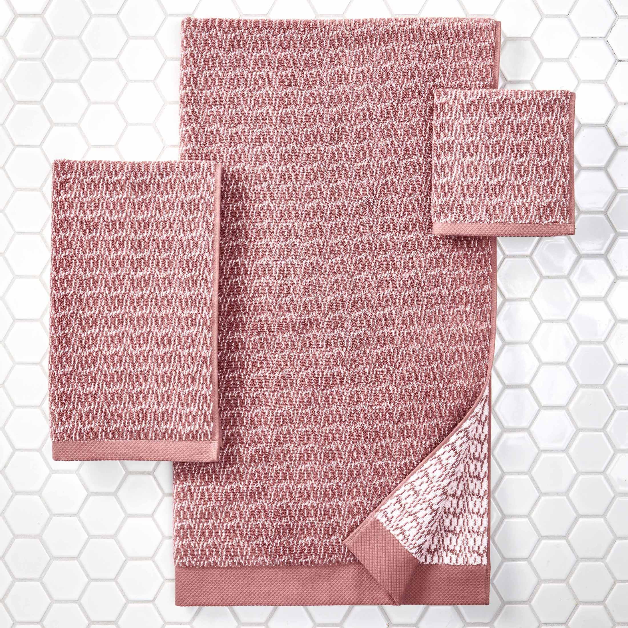 Better Homes & Gardens Signature Soft Cotton Melange 6 Piece Bath Towel Set,Old Rose