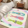 thumbnail image 5 of Easter Bunny Area Rug 4'x6', Easter Eggs Spring Watercolor Bows Flower Washable Non-Slip Rugs, Low Pile Large Carpet for Living Room Bedroom Dining Room Kitchen Office Indoor Mat, 5 of 9