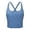 Blue, variant on Womens Longline Sports Bras Strappy Open Back Workout Tank Tops Medium Support Criss Cross Athletic Yoga Top Purple S