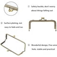 thumbnail image 4 of 6 Size Metal Frame Kiss Clasp Lock for Purse Making Metal Frame Purse Frame Kiss Clasp Lock Square Bag Clutch Frame DIY Craft Bronze, 4 of 6