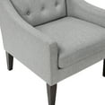 thumbnail image 3 of Stylish Gray Accent Chair For Living Area, Button- Fabric Covering, Plywood Framework, High Foam Seat Cushions, Reversible Seat, Removable Cover, Brown Rubber Wood Legs Contemporary Room, Fabric,, 3 of 5