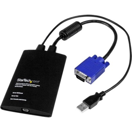 Startech NOTECONS02 KVM Console to Laptop USB 2.0 Portable Crash Cart Adapter with File Transfer & Video (Best Way To Transfer Files From Computer To Computer)