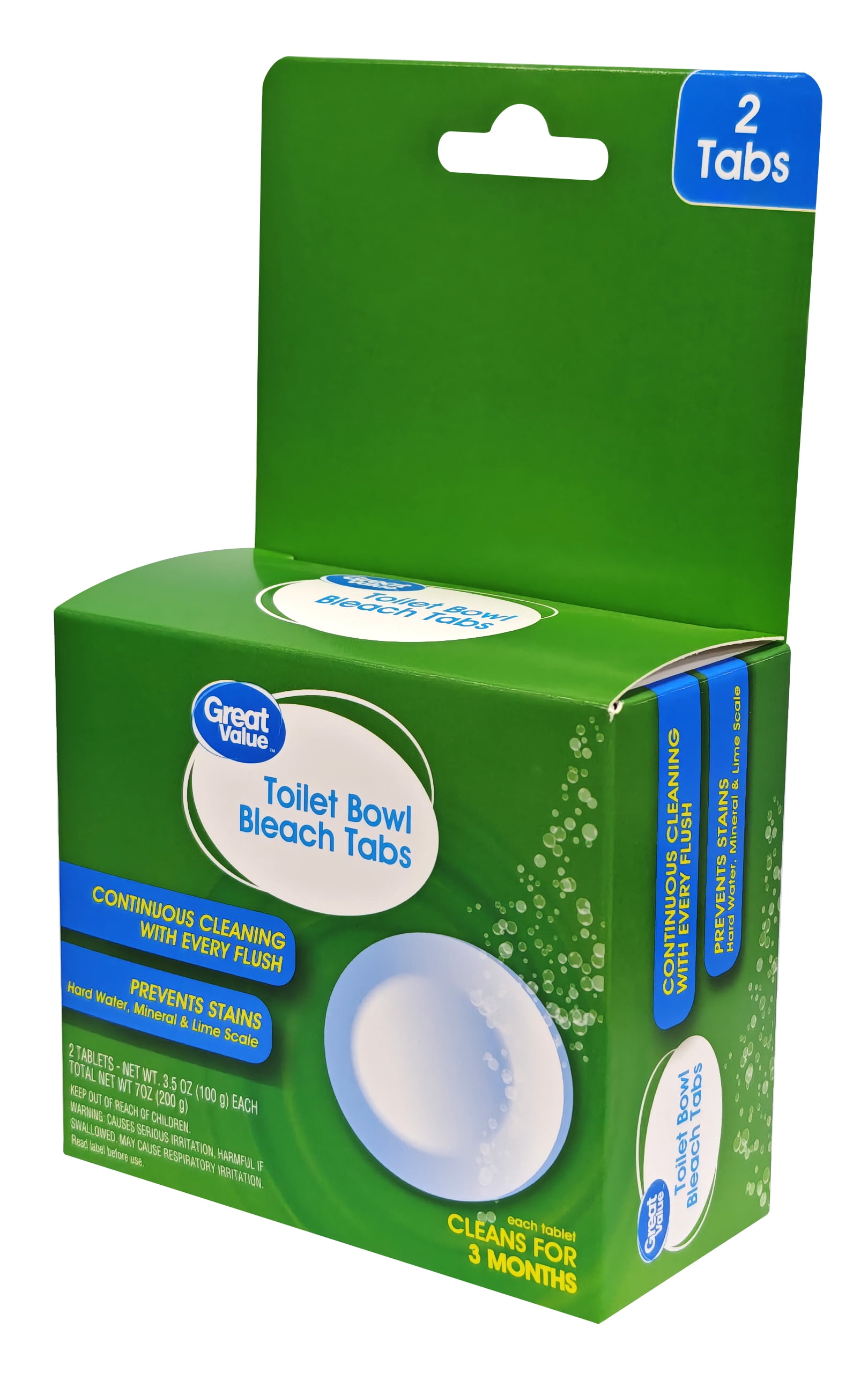Great Value Toilet Bowl Tablets with Bleach, 2 count