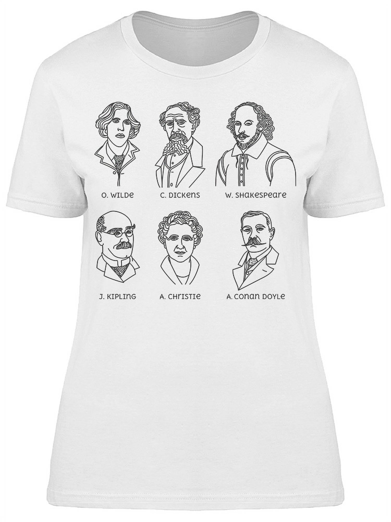 English Famous Writers T-Shirt Women -Image by Shutterstock, Female - Walmart.com