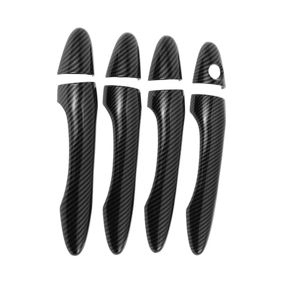 Unique Bargains Car Door Handle Cover Trim - Car Side Door Handle Cover - for Kia Sportage 2011-2015 Carbon Fiber Black - 1 Set