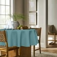 thumbnail image 2 of Sm:)e Set of 2 Stain and Wrinkle Resistant Fitable Aqua Table Cloth 60 Inch Round, Reusable and Washable Polyester Fabric Table Covers for Party, Wedding and Banquet Decoration 4ft Table, 2 of 8