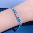 thumbnail image 2 of Pulseras de topacio azul marino YONGSHENG para mujer de cobre con hebilla de corazón, 2 of 5