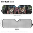 thumbnail image 5 of Uorisanigo Windshield Sun Shade for 2007-2018 Jeep Wrangler JK JKU & 1997-2006 Jeep Wrangler TJ LJ, Aluminum Foil Block UV Rays and Heat, American Flag Cat Driving Auto Sunshade, 5 of 7