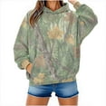 thumbnail image 6 of lulshou Unisex Hoodies Camouflage Leaf Print Hoodie Men & Women's Fleece-Lined Long Sleeve Sweatshirt with Front Pocket, Cozy Pullover for Outdoor, Camouflage, L, 6 of 8
