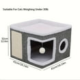 thumbnail image 6 of Foldable 2-Tier Luxury Cat House with Scratching Post & Toy Tunnel, 6 of 13