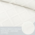 thumbnail image 6 of Exclusivo Mezcla Ultrasonic King Quilt Set, 3-Piece Lightweight Bedspreads Modern Striped Coverlet, White, 6 of 7