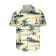 thumbnail image 4 of ZCFZJW Men's Hawaiian Shirt Funky Tropical Floral Printed Beach Vacation Tees Shirt Regular Fit Casual Button Down Short Sleeve Graphic T-Shirts Tops Beige M, 4 of 5