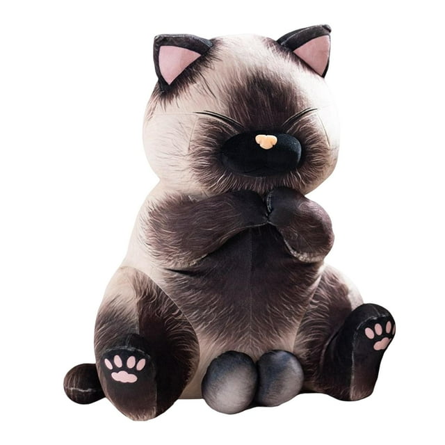 Gatos siameses de peluche, muñeco suave, juguetes para mascotas, gatito tierno, almohada para dormir, juguete 50cm