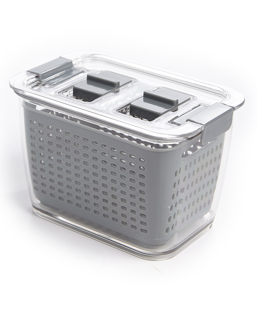 Colander Food Bin Snap Lock Refrigerator Storage for Fruits or