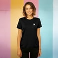 thumbnail image 2 of Dalix Heartly Ghost Embroidered Cotton Relaxed Fit Short Sleeve Crewneck Tee Shirt Women in Black 2XL XX-Large, 2 of 5