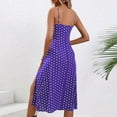 thumbnail image 4 of BiZtdJrK Summer Dresses for Women 2025 Trendy Spaghetti Strap Polka Dot Midi Dress Casual Sleeveless Slit Beach Boho Sundresses Hot Pink M, 4 of 9