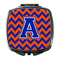 Letter A Chevron Orange and Blue Compact Mirror CJ1044-ASCM