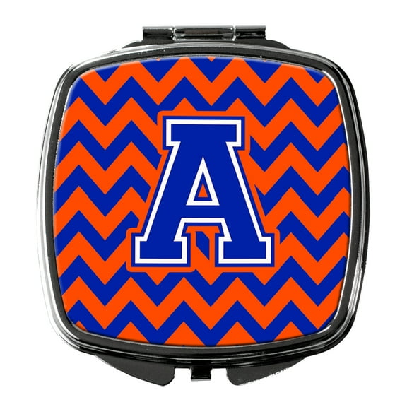 Letter A Chevron Orange and Blue Compact Mirror CJ1044-ASCM
