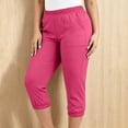 thumbnail image 4 of Besolor Womens Plus Size Capris with Pockets High Elastic Waist Cinch Bottom Pants Casual Athletic Workout Capri Trousers, 4 of 7