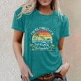 thumbnail image 2 of Womens T Shirts Letter Print Short Sleeve Crew Neck Graphic Loose Trendy Casual Tops, 2 of 4