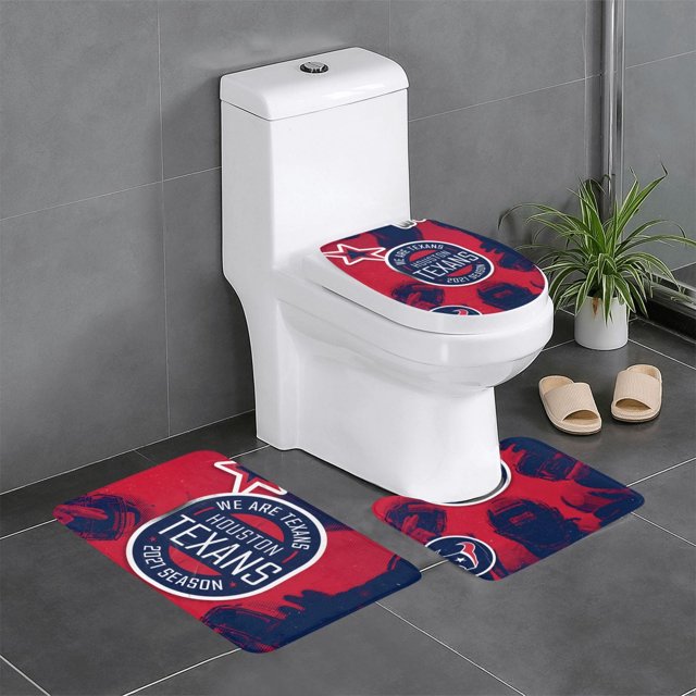 Juego de 3 alfombras de baño del equipo Texans Alfombra antideslizante para baño de 24 x 16 pulgadas