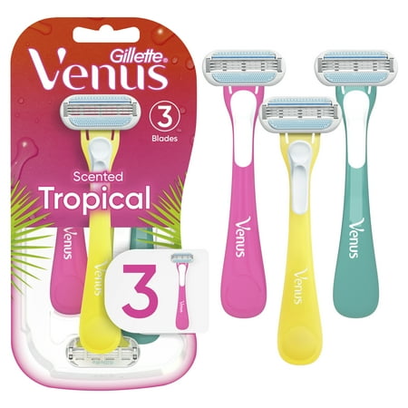 Venus Tropical Women's 3 Blade Disposable Razor, 3 count, Multi-Color