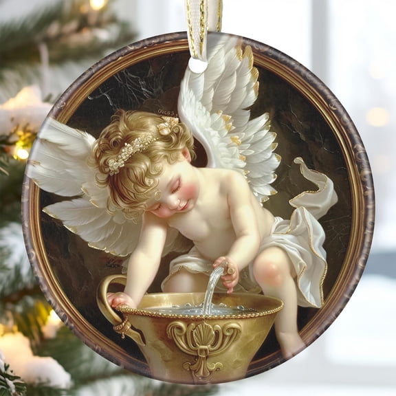 Ceramic Christmas Ornaments, Christmas Tree Ornaments, Heirloom Keepsake, Gift Exchange, Gift Idea, Bauble Present - Little Angel