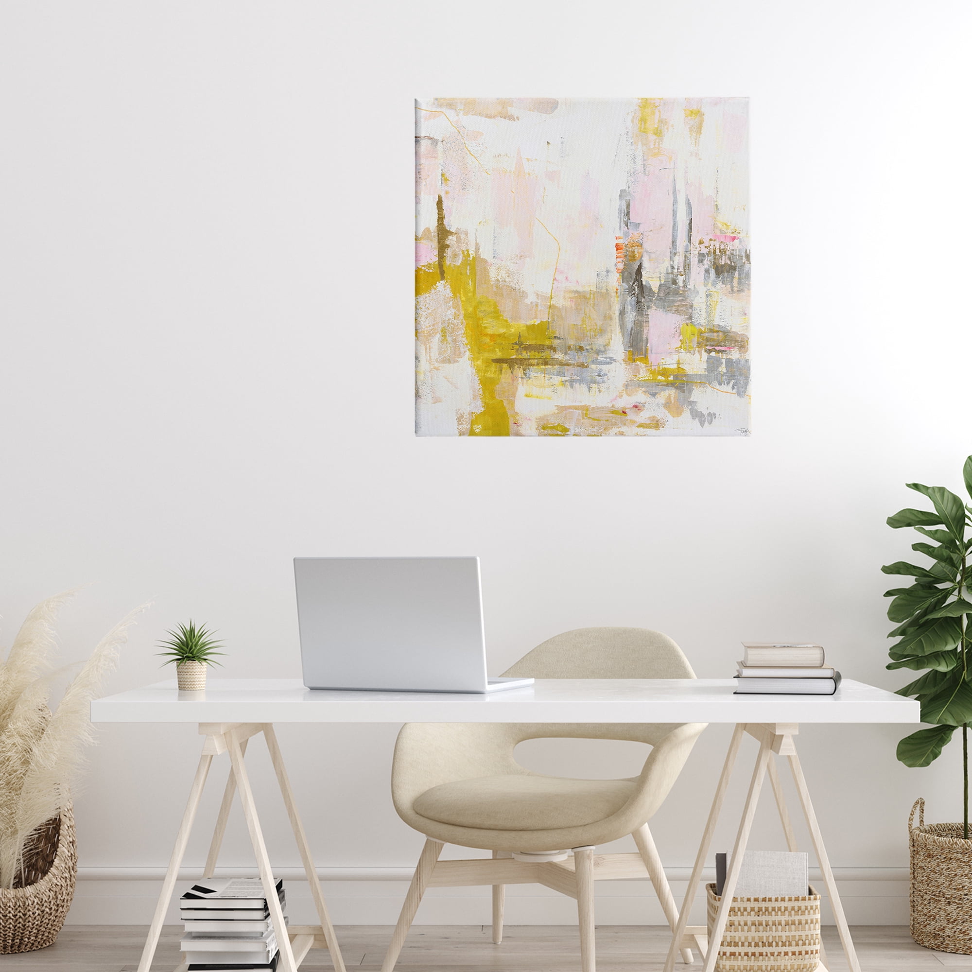 Stupell Industries New Age Yellow Abstract Canvas Wall Art, design by Design Fabrikken