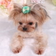 thumbnail image 4 of Hukapapa Horquillas para el pelo hechas a mano con bonitos patrones para el cuidado del perro, accesorios para el pelo para mascotas y gatos, color verde, 4 of 5