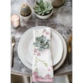 thumbnail image 2 of Pink Flowers Cloth Napkins Set of 8 Reusable Dinner Napkins, Cartoon Botanical Floral Vines Leaves Cocktail Napkin Washable Table Napkins for Wedding/Holiday Party/Baby Shower 20"x20", 2 of 7