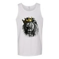 thumbnail image 2 of Wild Bobby, King Lion with Gold Crown Art, Animal Lover, Men Graphic Tank Top, White, X-Large, 2 of 4