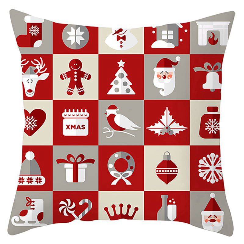 18'' Merry Christmas Xmas Velvet Square Pillowcase Cushion Cover Pillow Case 