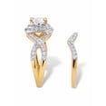 thumbnail image 2 of PalmBeach Jewelry Round Cubic Zirconia 2-Piece Crossover Halo Bridal Ring Set 2.20 TCW in Yellow Gold-Plated or Platinum-Plated Sterling Silver, 2 of 6