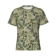 thumbnail image 4 of Vsdgher Tropical Plants Green Print Men's Dry Fit Mesh Athletic Shirts Moisture Wicking Tennis T-Shirt Tops, 4 of 9