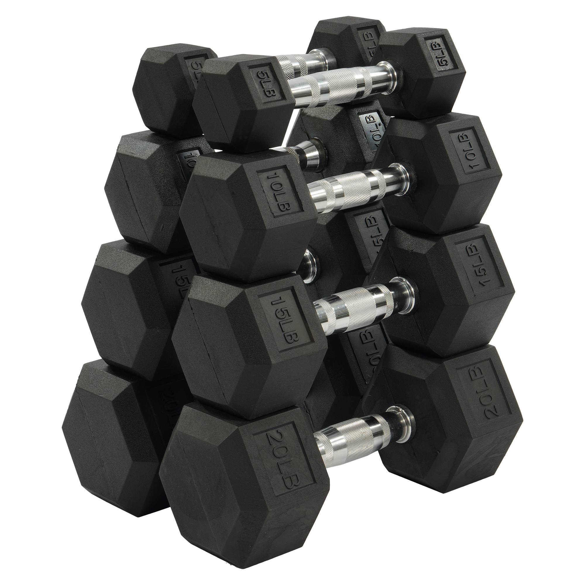 BalanceFrom Rubber Dumbbell Set – 5, 10, 15 & 20 lb Pairs photo 2