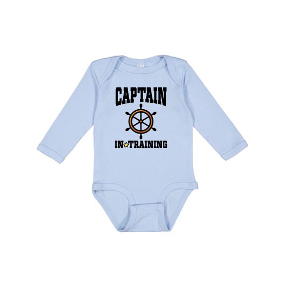 Inktastic Captain in Training Boys or Girls Long Sleeve Baby Bodysuit