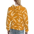 thumbnail image 7 of Picia Autumn Orange Wheat Pattern Casual Women's Hoodie, Hooded Sweatshirt with Kangaroo Pocket, Comfortable Pullover with Eye-catching Drawstrings-Medium, 7 of 7