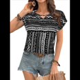 thumbnail image 3 of Blusas de Verano de Corta para Mujer, Blusas Elegantes e Informales, Color Negro, Talla XL, 3 of 9