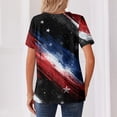 thumbnail image 3 of Iaqnaocc American Flag Womens Tops 4th Of July Summer Button Up V-Neck Retro T Shirt Patriotic American Flag Stars July 4th Celebration Short Sleeve Tee Shirts Red S, 3 of 3