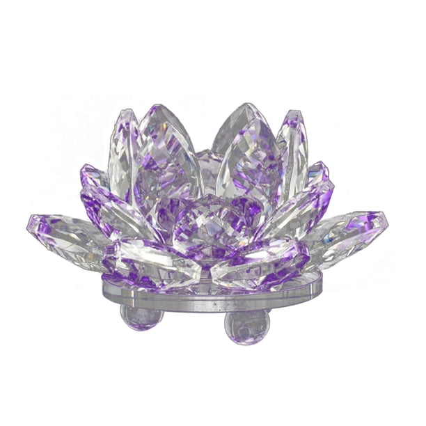 Decoración De Flores Figuritas de estilo chino con decoración de flores de loto de cristal para regalos de recuerdo (púrpura) Tmvgtek Libre de BPA