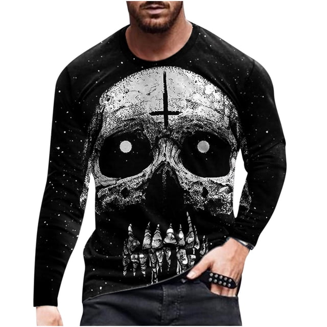 RKSTN Mens Shirts Manches Courtes Manches Longues Impression Pull Col Rond T-Shirt Blouse Hawaïenne Shirts for Men