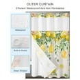 thumbnail image 2 of No Hook Cloth Fabric Shower Curtain with Snap in Liner, Summer Lemon Waterproof Shower Curtains Set with See Through Top Window, Eucalyptus Flower Leaf Retro Botanical Bath Curtains Shower 36"x72", 2 of 6