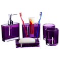 thumbnail image 6 of OTVIAP Bathroom Accessory Set, 5 Pcs Bath Ensemble Kit Square Acrylic Bathroom Set With 2 Cups, Toothbruch Holder, Soap Dish, Soap Dispenser, Purple,Tooth Cup, 6 of 9