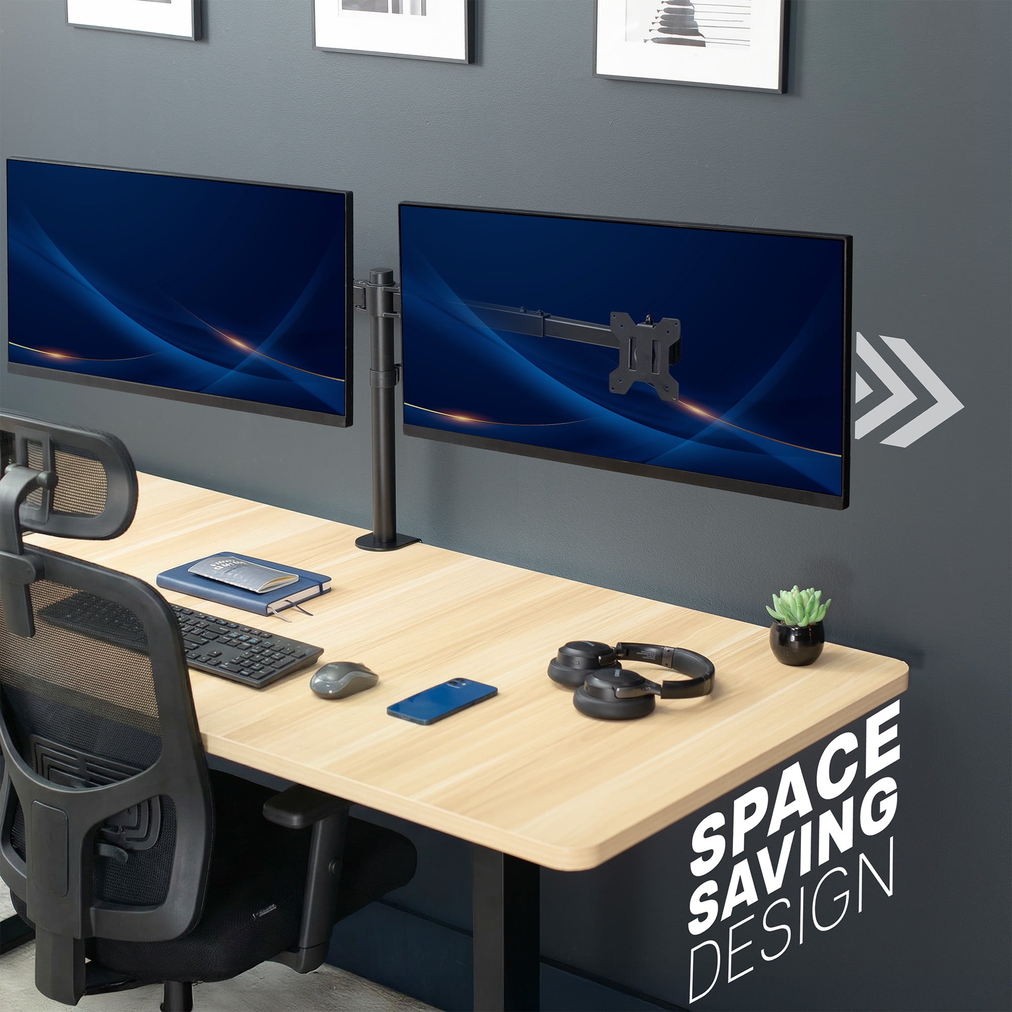 VIVO Telescoping Dual Ultrawide 27" to 38" Monitor Heavy Duty Desk Mount Stand